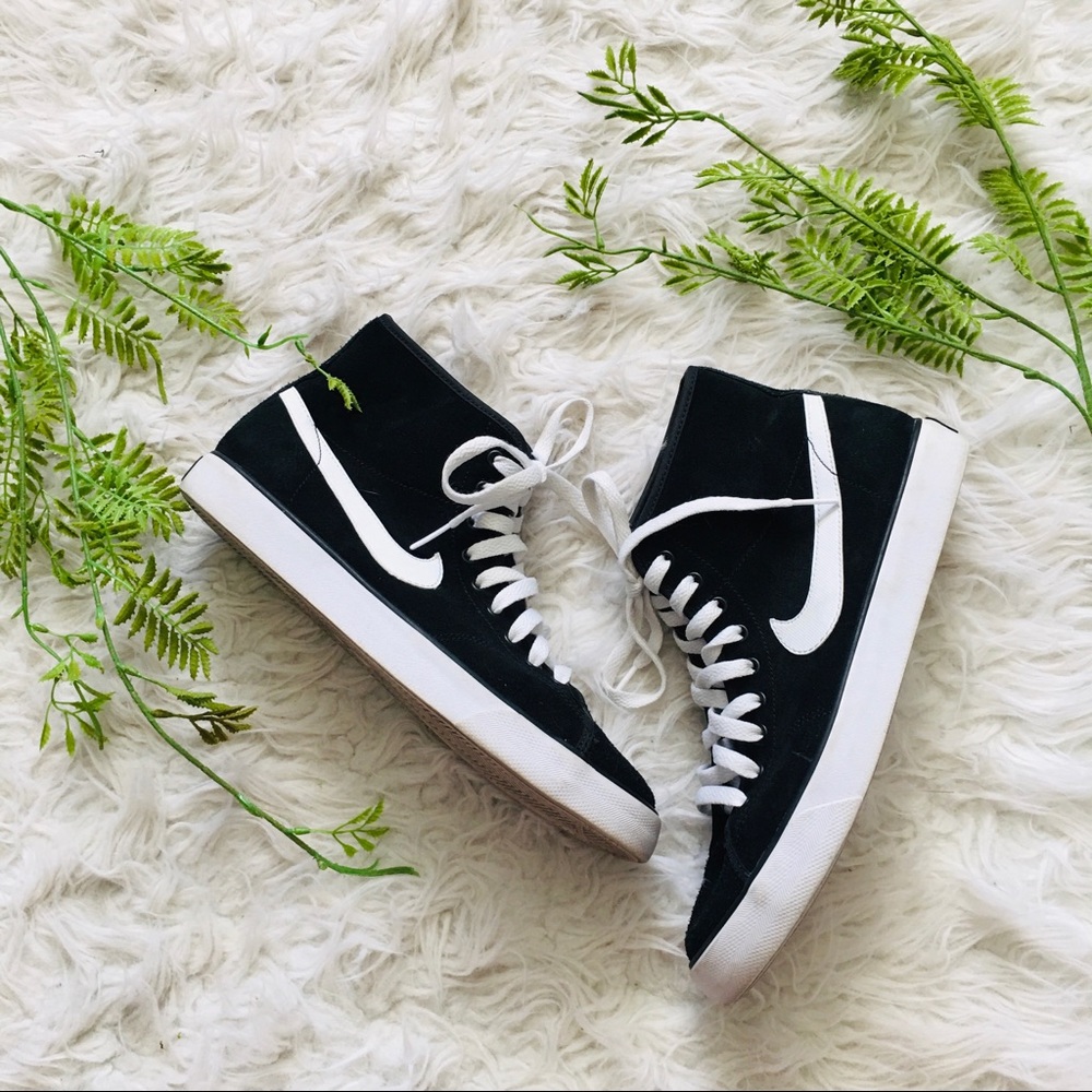 Nike-Black Suede Slight High Top Sneakers